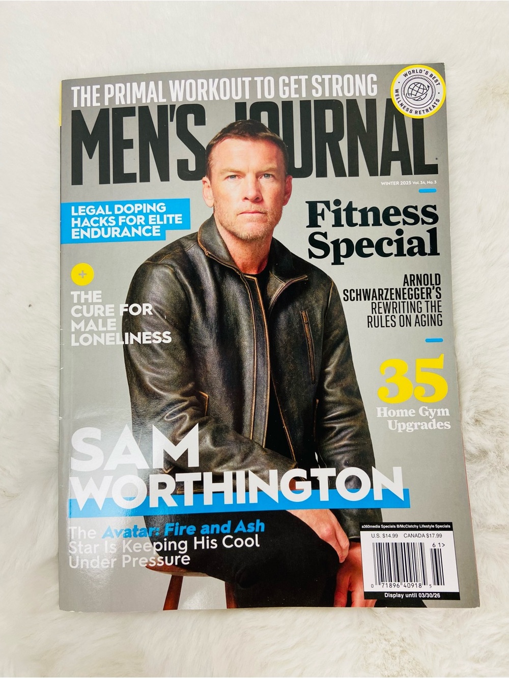 Men's journal Sam Worthington the primal workout to get strong magazine